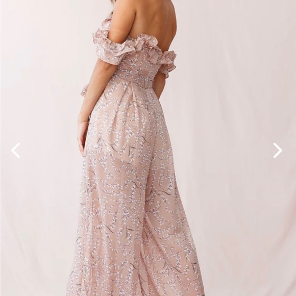 Selfies Leslie women’s Jazz Bardot neckline wide leg split jumpsuit - Picture 3 of 11